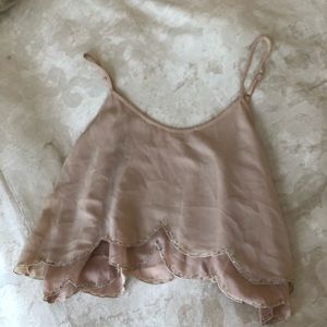 Blush nude sequin crop top